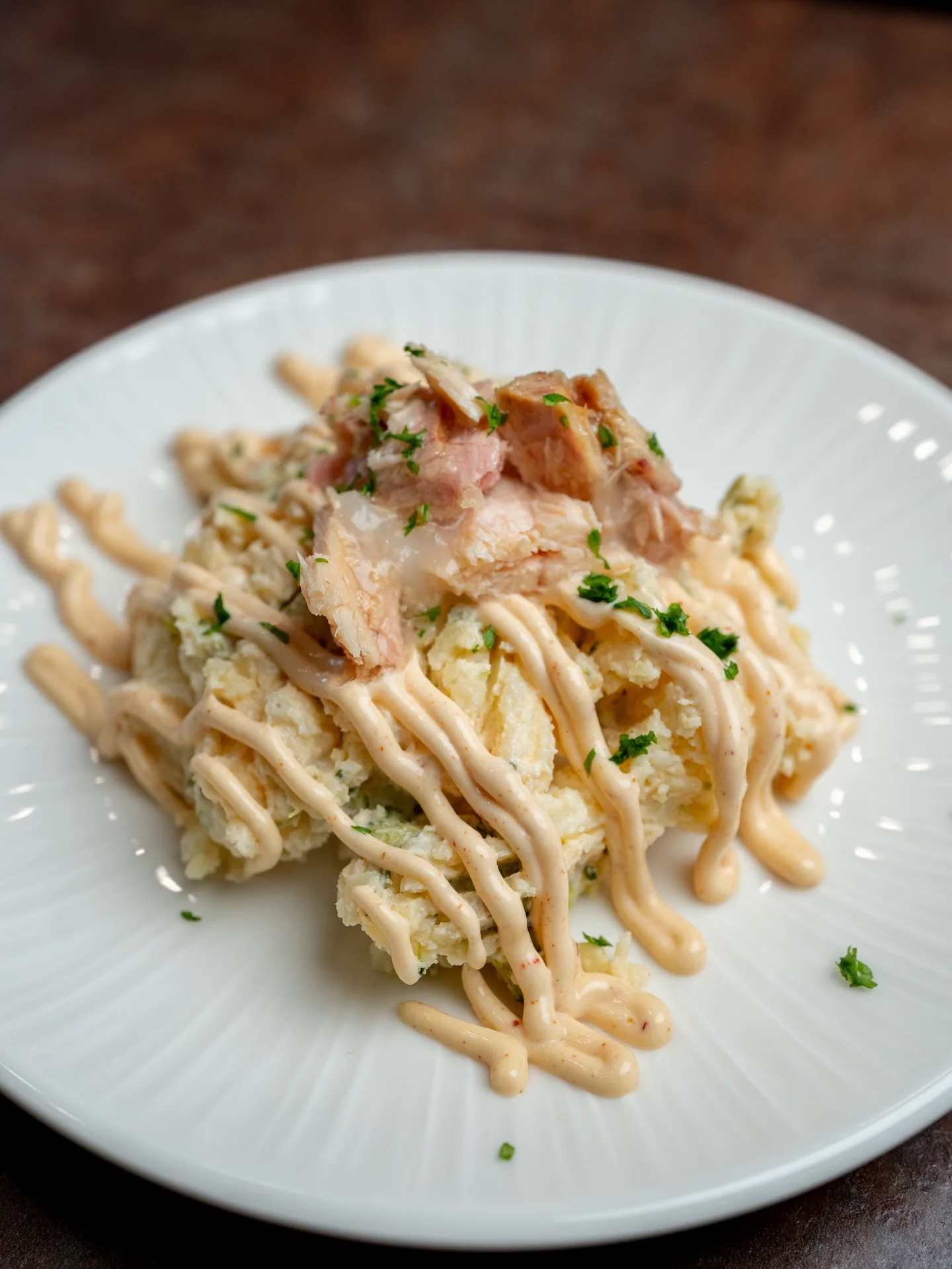 Ensaladilla de brócoli, bonito y mayo kimchi en Salterra, Jerez